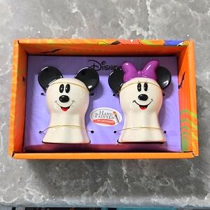 Disney Mickey & Minnie Halloween Ghost Ceramic Salt and Pepper Shakers